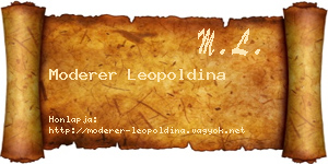 Moderer Leopoldina névjegykártya